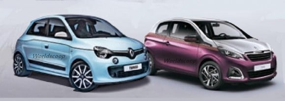 La photo basse résolution des prochaine Twingo et 108