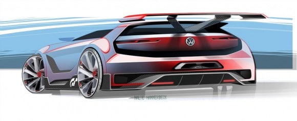 L'aileron imposant se fait immédiatement remarqué sur ce GTI Roadster Vision GT