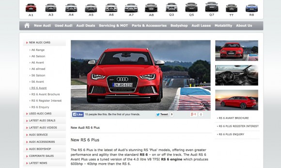 La description parle d'elle-même : Audi RS6 Avant Plus de 600 chevaux !