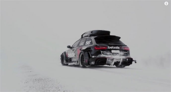 Jon Olsson et son Audi RS6 en pleine tempête de neige !